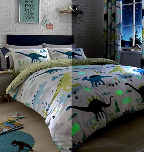 Image of Bedlam Kids Dino Glow In The Dark Duvet Cover Set, Multi, Single