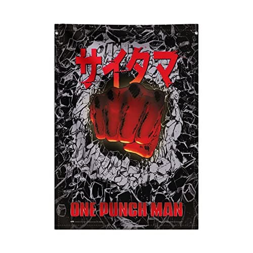 Image of Grupo Erik Decorative Flag - One Punch Man Gifts | 27.5 x 39.3 inches - 70 x 100 cm Wall Tapestry, Wallscroll, Hanging scroll, Poster, Kakemono | Wall Decor, One Punch Man Merch