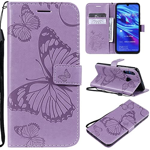 Image of nancencen Compatible with Huawei P Smart Plus 2019 / Honor 10i / Enjoy 9s Case, Flip Case with Wallet Function and Stand - Purple Butterfly Design