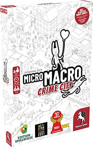 Image of Pegasus Press | MicroMacro: Crime City | Board Game | Ages 12+ | 1-4 Players | 15-45 Minutes Playing Time