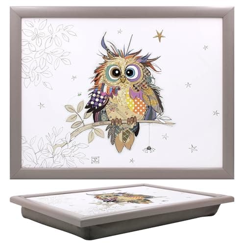 Image of Lesser & Pavey Bug Art Otto Owl Laptray With Bean Bag for Serving Dishes | Lovely Lap Trays for Eating on Lap for Dinner or Breatfast | Newly Designed Food Trays for Lap