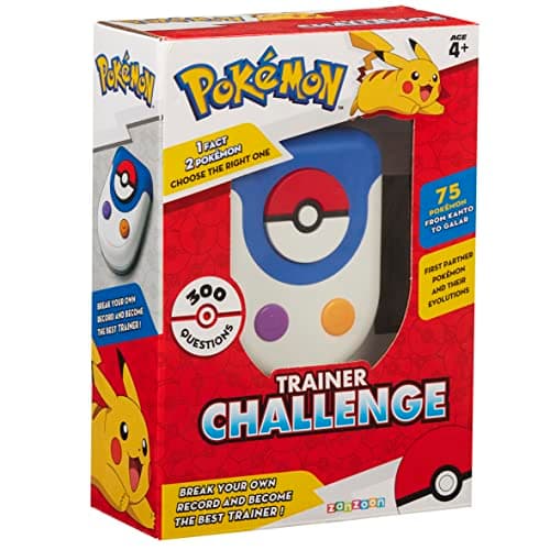 Image of Pokémon Pokemon 1122125 Trainer Challenge Game. Fun Facts. Over 300 Questions, 75 from Kanto to GALAR, Ideal Birthday 4+ YRS, Multi-colored, 8 x 11 x 3.5 cm