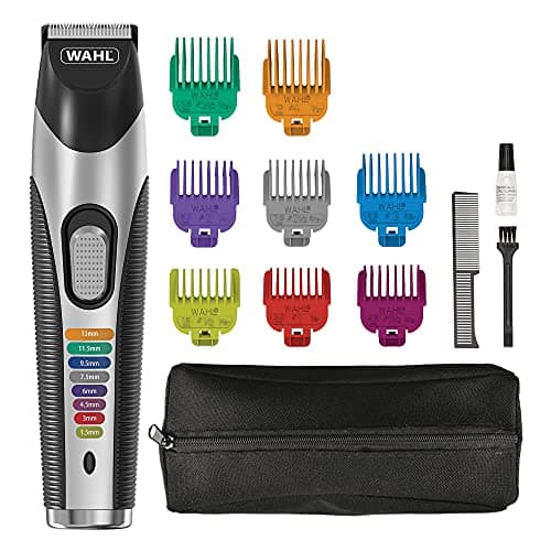 Image of Wahl Colour Trim Stubble and Beard Trimmer, Trimmers for Men, Beard Trimming Kit, Men’s Stubble Trimmers, Rechargeable Trimmer, Male Grooming Set, Beard Care Kit, Colour Coded Guide Combs