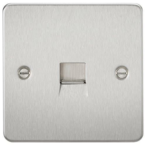 Image of Knightsbridge FP7400BC Flat Plate Telephone Extension Socket, Brushed Chrome