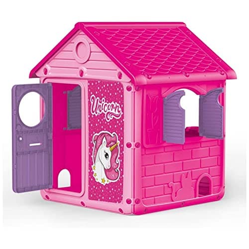 Image of """Dolu 2520 Kids Unicorn Wendy Playhouse Garden, Easy to Assemble and Install, for Indoor and Outdoor Use, Made Out of Durable Plastic (Pink and Purple)"""