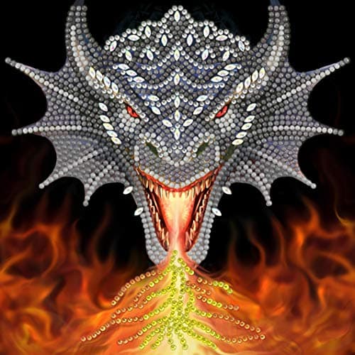 Image of CRYSTAL ART CCK-A72: Dragon Fire Head 18x18cm Card Anne Stokes
