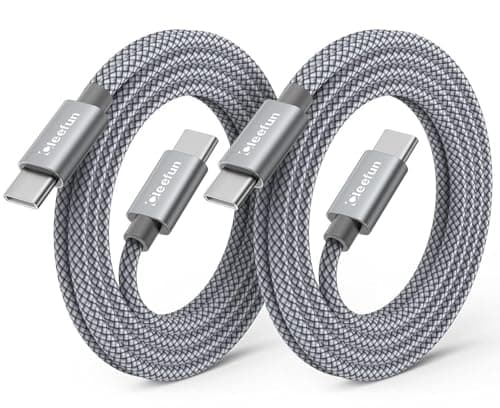 Image of CLEEFUN USB C to USB C Cable (1.8m, 2-Pack), PD 60W Type C Fast Charging Charger Lead for iPad Pro 11th/10th/Air 5th, iPhone 15 16 Pro/MacBook Air M2, Galaxy S25/S24/S23/S22/S21/S20 Plus, Pixel