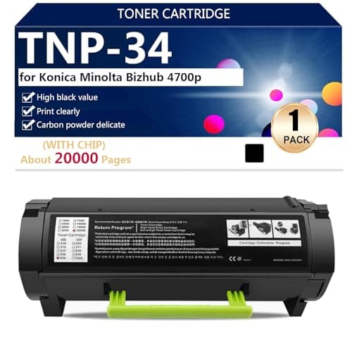 Image of aauot (4 Pack) TNP-34 Toner Cartridges Extra High Yield for Konica Minolta Bizhub 4700p Printers, High-Volume Printing,Black-1 pack