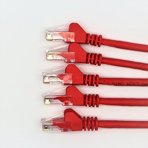 Image of RGB Networks Ltd 5-Pack 0.5m RJ45 Cat 6 Ethernet Patch LAN Network Cable (5-Colour Bundle) - R1300A (0.5, Red)