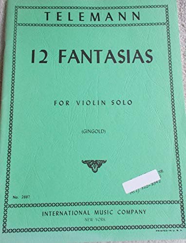 Image of Telemann Georg Philipp 12 Fantasias TWV 40:14-25 Violin solo - by Josef Gingold - International