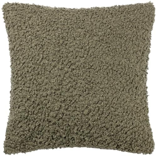 Image of Yard Cabu Polyester Filled Cushion – Scandi Minimalist Chunky Boucle Textured Decorative Pillow (Khaki - 45x45cm)