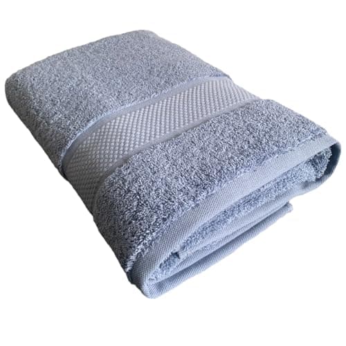 Image of Sue Rossi Towels 100% Turkish Combed Organic Cotton, 600gsm Thick, Plush Soft & Highly Absorbent, Quick Dry Home Or Hotel Quality Bathroom Towel (Pacific Blue, Bath Towel)