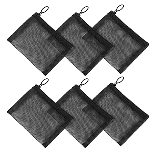 Image of Sibba Mini Zipper Toiletry Bag Mesh Organizing Pouch 6 Packs Nylon Waterproof Small Purse Cosmetic Stationery Case Storage Makeup Bags Offices Travel Organizer Accessories Kit (S Size)