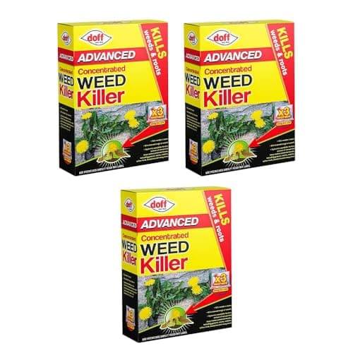 Image of 3 Pack Doff Advanced Concentrated Weedkiller 80ml Includes 3 Sachets For Powerful and Long-Lasting Tough Weeds & Roots Control By Dhanush Enterprise