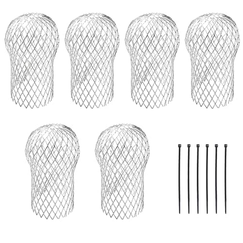 Image of Graplan 6Pcs Aluminium Gutter Guards Mesh, Downpipe Leaf Guard with 6 Zip Ties, Expandable Drain Pipe Cover, Strainer Leaf Drain Pipe Cover Protection, for 2-4 Inch Downpipes