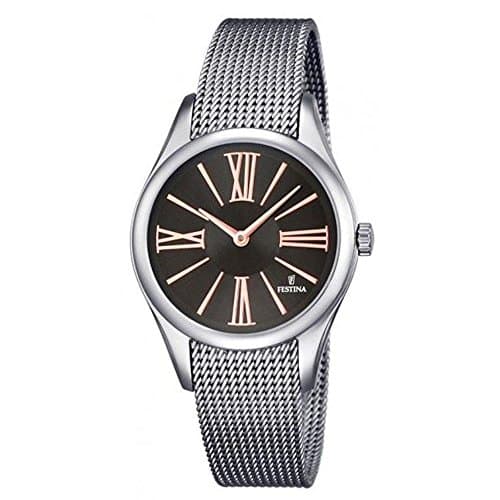 Image of Festina BOYFRIEND Women's Quartz Watch with Grey Dial Analogue Display and Silver Stainless Steel Bracelet F16962/2