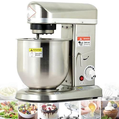 Image of Electric Stand Mixer with 10L Bowl and 3-Speed Attachments for Commercial Baking and Dough Mixing