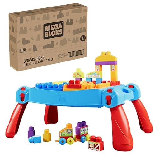 Image of Mega Bloks First Builders Build 'n Learn Table - Amazon Exclusive