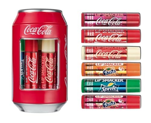 Image of Lip Smacker - Coca-Cola Can Collection - Set of Lip Balms for Kids in Different Flavours - Sweet Gift in a Collectible Classic Coca-Cola Can - Gift Pack of 6