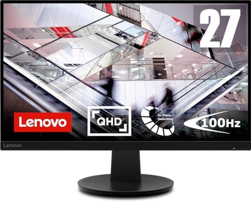 Image of Lenovo N27q 27 inch PC Monitor | QHD, 1440p, 48-100Hz, 4ms, IPS, HDMI, DP | Ideal PC, Laptop, MacBook & Creative Professionals