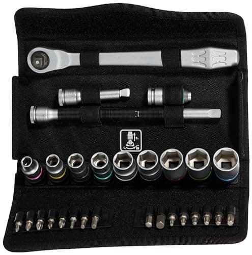 Image of Wera 05004048001 8100 SB 8 Zyklop Metal Ratchet Set with Switch Lever, 3/8" Drive, Metric, 29 Pieces