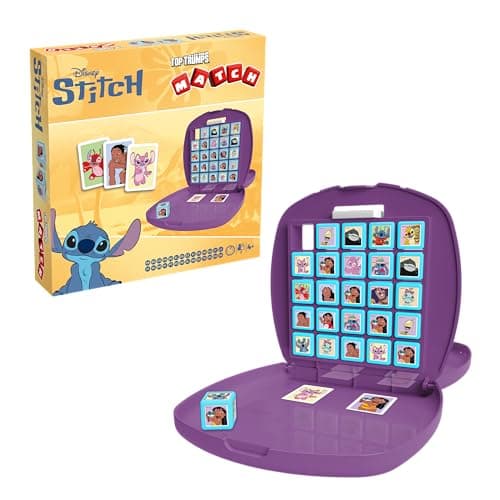 Image of Top Trumps Stitch Match Board Game Play with your favourite characters including Stitch, Pleakley and David travel board game gift and toy for Boys and Girls Aged 4 plus