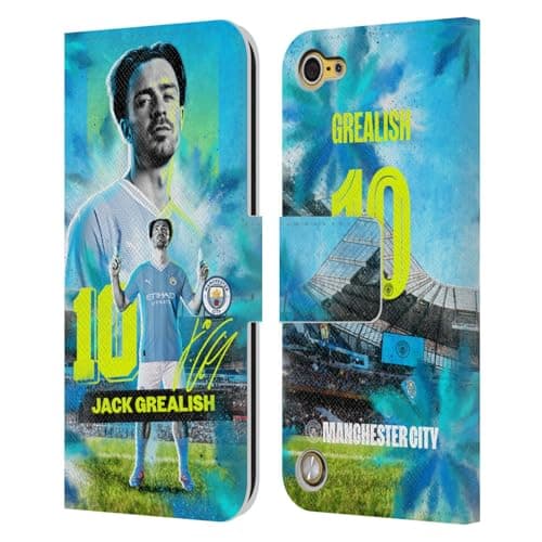 Image of Head Case Designs Officially Licensed Manchester City Man City FC Jack Grealish 2023/24 First Team Leather Book Wallet Case Cover Compatible With Apple iPod Touch 5G 5th Gen