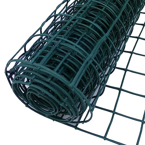Image of 0.5m x 5m Plastic Mesh Fence (50mm) | Reusable Gardening Net Fence Sheet | Green Vegetable Fruit Bush Bird Guard | Tree Barrier Fencing Roll | Heavy Duty Climbing Plant Trellis Protection | Bird Guard