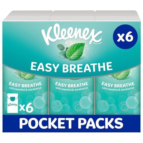 Image of Kleenex® Easy Breathe Travel Pocket Tissues - Natural Menthol and Eucalyptus - 6 Pocket Packs