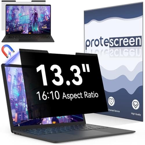 Image of Magnetic Laptop Privacy Screen 13.3 Inch for 16:10 Computer Monitor, 13" Removable Anti Glare Protector Blue Light Filter Shield Film Compatible with Lenovo/Hp/Dell/Acer/Asus/Thinkpad/Envy/Xps/Toshiba