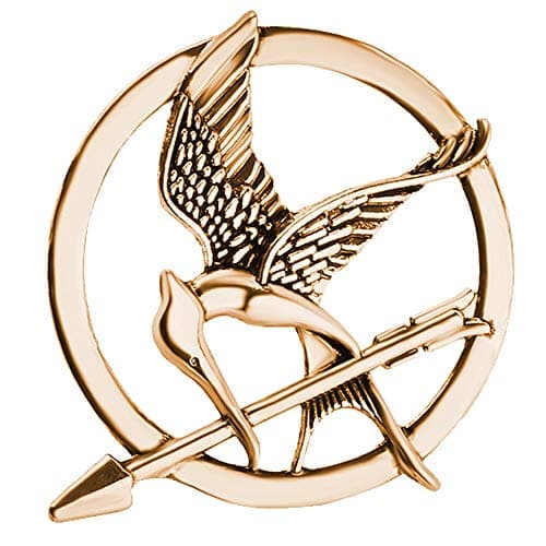 Image of Froiny the Hunger Games Movie Mockingjay Props Representative Pin Mocking Bird Personality Logo Badge, Gold