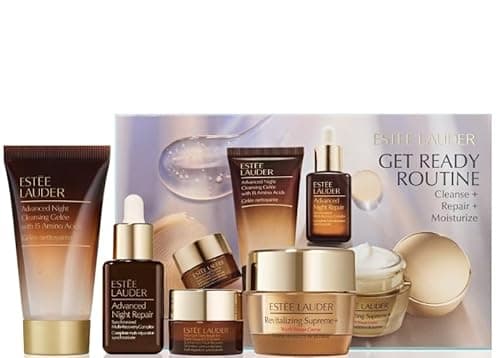 Image of Estee Laude'r Revitalizing Youth Power Skincare Starter Set include Advanced Night Repair Serum Travel Size Holiday Gift Set For Women.