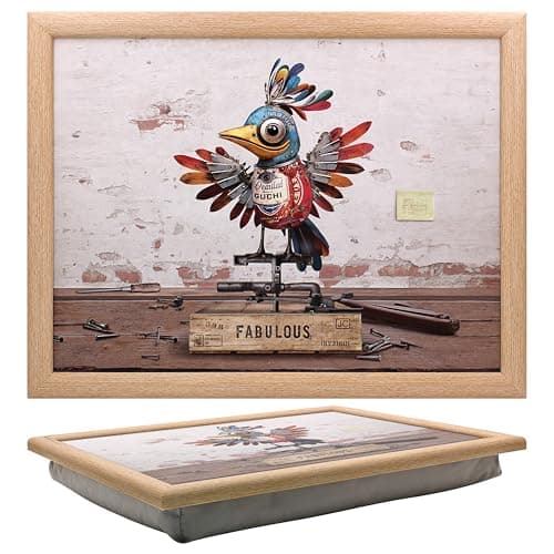 Image of Lesser & Pavey Bug Art Scrap Bird Laptray With Bean Bag for Serving Dishes | Lovely Lap Trays for Eating on Lap for Dinner or Breatfast | Newly Designed Food Trays for Lap