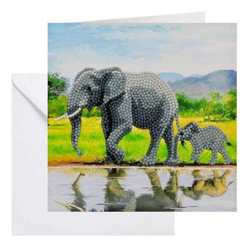 Image of CRYSTAL ART Elephant Card Kit Craft Buddy 18x18cm