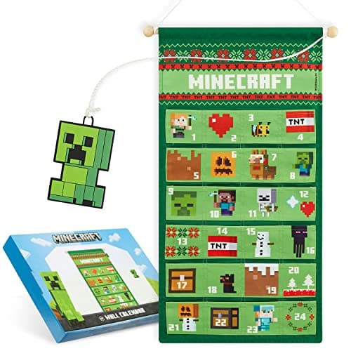 Image of Minecraft Advent Calendar 2022, Countdown Calendar for Kids (Green Hanging Wall)