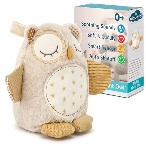 Image of Cloud b Nighty Night Owl - Award-Winning Plush Soothing White Noise Machine Baby Sleep Aid | Soft, Cuddly Comfort | Smart Sensor & Auto Shut-Off