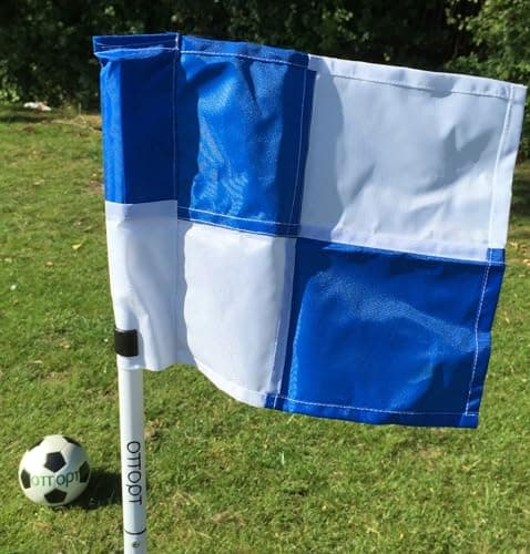 Image of Collapsible Corner Flag set (4) 20mm or 25mm poles with carry bag (Blue/White, 25mm)
