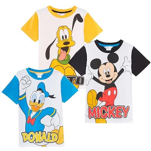 Image of Disney Boys Classic T-Shirts (Pack of 3) 7-8 Years Multi
