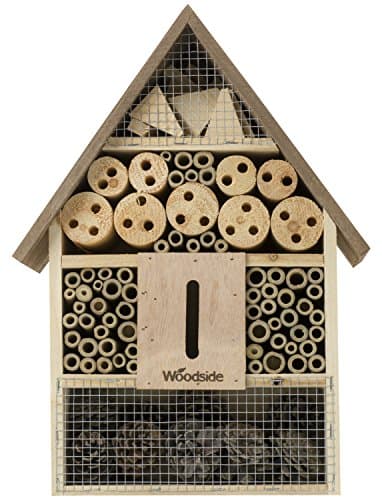 Image of Woodside Wooden Insect & Bee House Natural Wood Bug Hotel Shelter Garden Nest Box