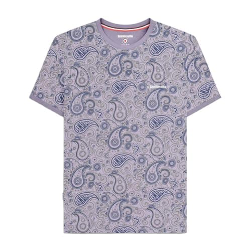 Image of Lambretta Mens Paisley Brand Short Sleeve T-Shirt - Dusk/Grey - S