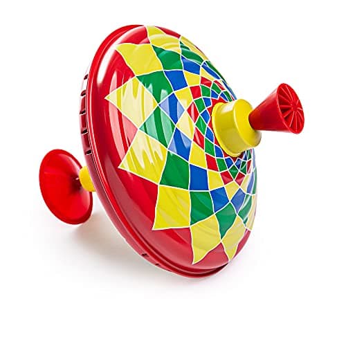 Image of Bigjigs Toys Tin Spinning Top, Spinning Toys For Austism, Spinners For Kids, For 3 Year Olds, Cause And Effect Toys