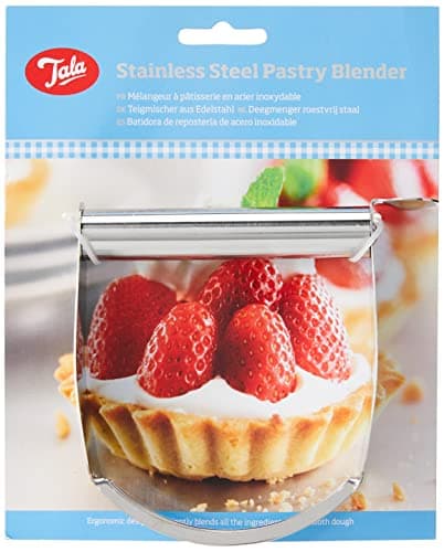 Image of Tala Stainless Steel Pastry Blender, Five Bladed Dough Pastry Blending Tool with Grip Handle Design, Dishwasher Safe, Black, 22 x 14 x 3 cm
