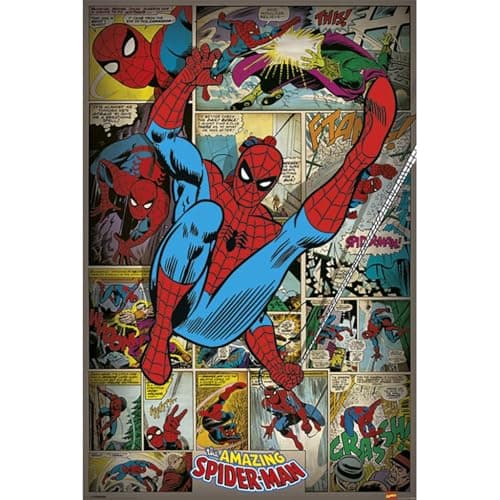 Image of Pyramid International Marvel Comics (SpiderMan Retro) Maxi Poster – Premium Quality 61cm x 91cm Wall Art for Bedroom, Office or Dorm – Great Gift for Fans & Collectors