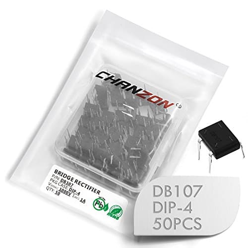 Image of (Pack of 50 Pieces) Chanzon DB107 Bridge Rectifier Diode 1A 1000V DIP-4 (DB-1) Single Phase Full Wave 1 Amp 1000 Volt Electronic Silicon Diodes