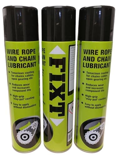 Image of WIRE ROPE AND CHAIN LUBE SPRAY 400ML X 3 CANS, HIGH GRIP SPRAY FOR CHAINS CABLES AND OPEN GEARING