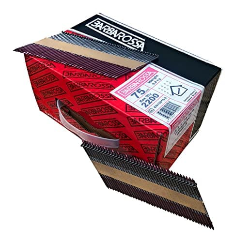Image of Barbarossa 1st Fix (51mm - 90mm) Bright collated framing Nails for Cordless nailers (75mm - 3” (2200) Ringshank)