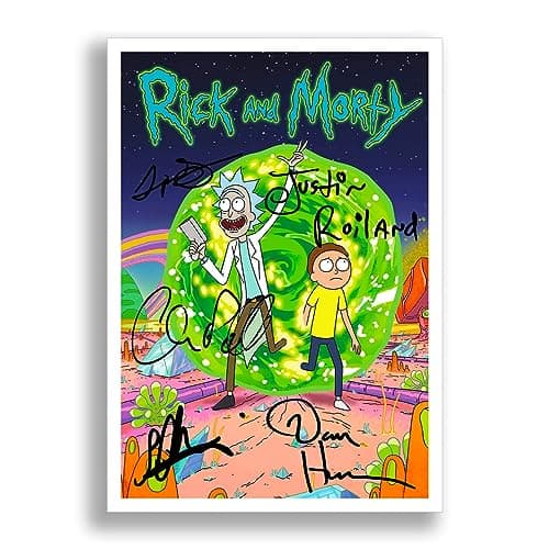 Image of Memorabilia Rick & Morty Cast Signed Autograph Autographed A4 Poster Photo Print Photograph Picture TV Show Series Season Framed DVD Boxset Gift & (A4 POSTER ONLY)
