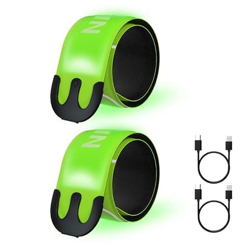 Image of NI-ONE Rechargeable LED Armband 2-Pack，Reflective Running Lights for Night Safety, High Visibility LED Wristband Lights for Night Walking, Cycling, Running