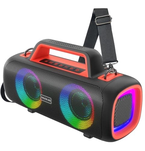 Image of Portable Bluetooth Speaker Wireless,140W Peak Loud Sound with 2 Subwoofers and 2 Tweeters, Plus Bass Boost, IP65 Waterproof Outdoor Speaker, 24H Playtime, RGB Lights, TF/AUX/USB/Mic Input, Large Party