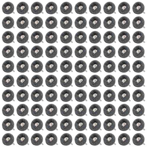 Image of Shineboc 100 Pieces Abrasive Wheels, 25mm Abrasive Buffing Polishing Wheels Set with 1/8" (3mm) 600 Grit for Dremel Rotary Tools